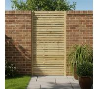 Garden Gate Pressure Treated Roma Slatted, Fully Framed Wooden Decorative Venetian Timber Garden Door, H:6ft x W:3ft Ideal for Outdoor Pathway Home Access, 180cm High x 90cm Wide