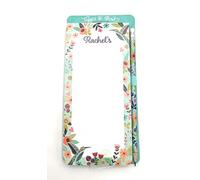 garden gate 'RACHEL'S List' Tiggi & Bird Lined Magnetic Personalised Shopping List Note Pad. Gift for that Organised Person in Your Life. Mother's Day, Birthday, Christmas, Easter, Any Occasion