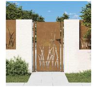 Garden Gate Rusty Corten Steel 105x180 cm LaserCut Lockable 85x175 cm Adjustable