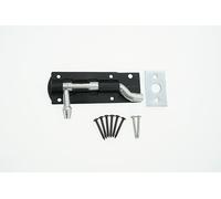 Garden Gate Shed Door Straight/Necked Tower Barrel Bolt Catch Black 4" 6" 8" (Necked Tower Bolt, 102mm 4" Inch Bolt)