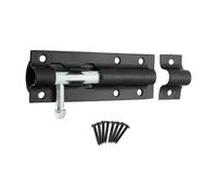 Garden Gate Shed Door Straight/Necked Tower Barrel Bolt Catch Black 4" 6" 8" (Straight Tower Bolt, 102mm 4" Inch Bolt)