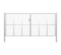 Garden gate Silver Galvanised Steel 415x225cm Mesh Adjustable 404-410cm LockIncl