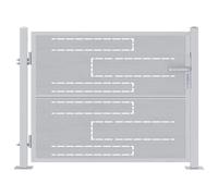 Garden Gate Silver Stainless Steel 85x70cm Outdoor Weatherproof Lockable Secure