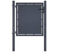 Garden Gate Steel Anthracite 100x125cm Adjustable 101-106cm With Lock PostsLock
