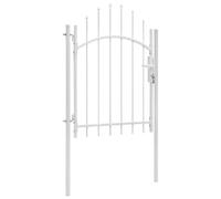 vidaXL Garden Gate with Arched Top Steel 1x2m Black Outdoor Patio Barrier Door