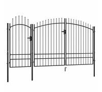 Garden Gate Steel Black Yard Door Fence Barrier Drive Gates Multi Sizes vidaXL