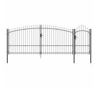 Garden Gate Steel Powder-Coated Grey 150x400cm Modern Minimalist Outdoor Secure