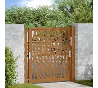 Garden Gate Weathering Steel Brown 105x105 cm Laser Cut Lockable Panel w/3 keys