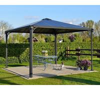 Garden Gazebo 3.6x3.6m Durable Aluminium Frame Polycarbonate Roof Palermo