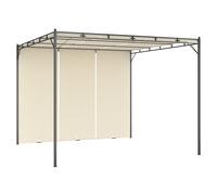 Garden Gazebo 3x3x2.25m Cream Powder-Coated Steel Frame & Polyester Roof Canopy