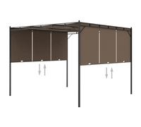 Garden Gazebo 3x3x2.25m Taupe Steel Frame Powder-Coated with Adjustable Curtain