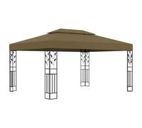 Garden gazebo 3x4 m Taupe polyester canopy, powder-coated steel, double roof UV