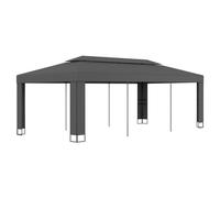 Garden gazebo 3x6 m Anthracite double roof PA-coated polyester canopy steel sale