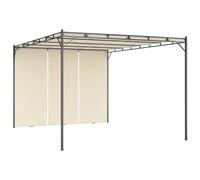 Garden Gazebo 4x3x2.25m Cream Powder-Coated Steel Frame Polyester Side Curtains