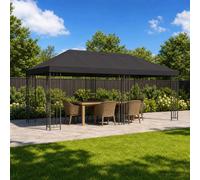 Garden Gazebo 6 x 3 m Anthracite Polyester with Black Mesh Sidewalls & VentSteel