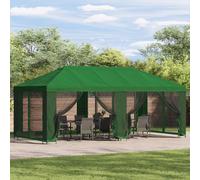 Garden Gazebo 600x300cm Green Polyester & Steel Frame Mesh Sidewalls with vents.