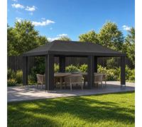 Garden Gazebo 6x3m Anthracite Polyester Steel Powder-Coated Frame Vented Patio