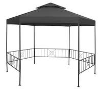 Garden Gazebo Anthracite 323x275x265 cm Powder-Coated Steel Frame Polyester XL