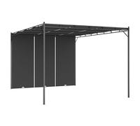 Garden Gazebo Anthracite 4x3x2.25m Powder-Coated Steel Frame with Curtain Canopy