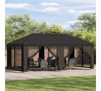 Garden Gazebo Anthracite 600x300x276.5cm Polyester Steel Frame with Mesh Canopy