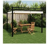 Garden Gazebo Anthracite Alu Cream Polyester 309.5x297x233cm Retractable InclAcc
