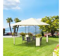 Outsunny Garden Gazebo Awning Tent Marquee Canopy Water Resistant Steel Cream 3m