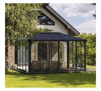 Garden Gazebo Conservatory Palram Canopia Ledro Enclosed Dark Grey