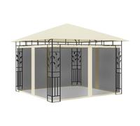 Garden Gazebo Cream 3x3x2.73m Powder-Coated Steel Frame Polyester Mosquito Nets