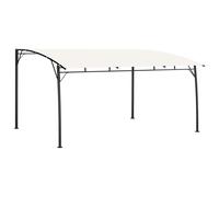 Garden Gazebo Cream 4x3x2.55m Powder-Coated Steel & Polyester Canopy Outdoor Max
