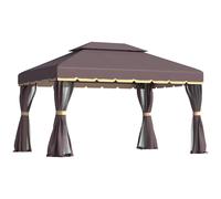 Garden Gazebo Marquee Canopy Shelter Pavilion Party Tent w/ Nets Curtains Coffee