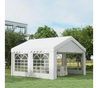 Outsunny 4m Gazebo Garden Marquee Canopy Party Carport Shelter Garage Tent White