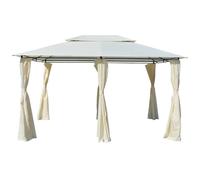 Garden Gazebo White 4x3x2.7m Powder-Coated Steel Frame Polyester Canopy UVproof