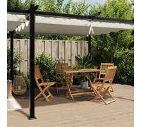 Garden Gazebo with Retractable Roof Tent Canopy Sun Shlter Aluminium vidaXL