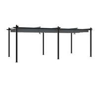 Garden Gazebo with Retractable Roof Tent Canopy Sun Shlter Aluminium vidaXL