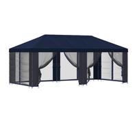Garden Gazebo 6x3m Taupe Polyester & Steel with Black Mesh Sidewalls, Vent Roof
