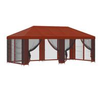 Garden Gazebo 6x3m Taupe Polyester & Steel with Black Mesh Sidewalls, Vent Roof
