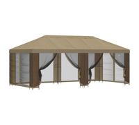 Garden Gazebo with Sidewalls Polyester and Steel Outdoor Mesh Terrace vidaXL