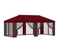Garden Gazebo 6x3m Taupe Polyester & Steel with Black Mesh Sidewalls, Vent Roof