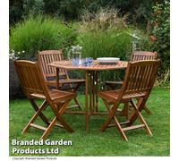 Garden Gear Acacia 4 Person Dining Set, Brown