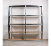 Garden Gear 5 Layer Galvanised Steel Storage Shelving 180Cm Garage Shed Workshop Rack Adjustable Heavy Duty 175Kg Per Shelf (X2)