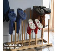 Garden Gear Bamboo 6 Pair Boot Stand, Brown