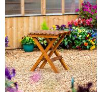 Garden Gear Acacia Folding Side Table Wooden Outdoor Garden Patio Balcony Compact Foldable Side Table Weather Resistant Hardwood