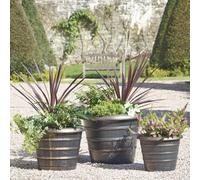 Garden Gear Antique Bronze Effect Bee Hive Plastic Garden Planters 3 Pack