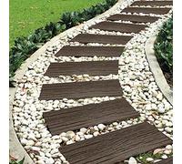 Garden Gear Brown Stepping Stone Steps Rail Road Sleepers Eco Friendly Durable Recycled Rubber Tyre (2)