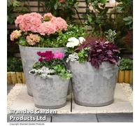 Garden Gear Caesar Marble Effect 41Cm Planter For Garden Outdoor Patio Grey Medium (X1)
