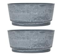 Garden Gear Caesar Marble Effect Bowl Planter Large 46cm Diameter Lightweight Flower or Pond Pot Ideal for succulents & alpines (2)