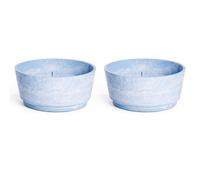 Garden Gear Caesar Marble Effect Sky Blue Bowl Planter (46Cm) X 2