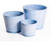 Garden Gear Caesar Planter Marble Effect Sky Blue 3 Pcs