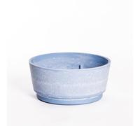 Garden Gear Caesar Sky Blue Marble Effect Planter Plant Pot Frost Resistant Indoor Outdoor Decorative Bowl & Tall Planters with Drainage (Bowl 34.5cm)