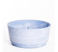 Garden Gear Caesar Sky Blue Marble Effect Planter Plant Pot Frost Resistant Indoor Outdoor Decorative Bowl & Tall Planters with Drainage (Bowl 46cm)